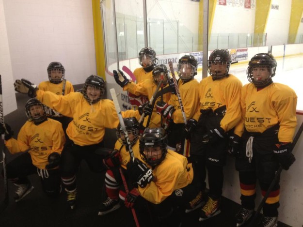 The quest hockey 4 on 4 summer league is so much fun!